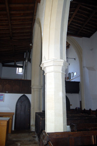 Harrold church - arches in south aisle May 2008